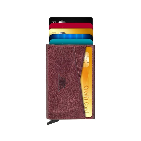 Ani Yuzuk Men's Crosswise Travel Accessory-Envelope Card Holder, burgundy