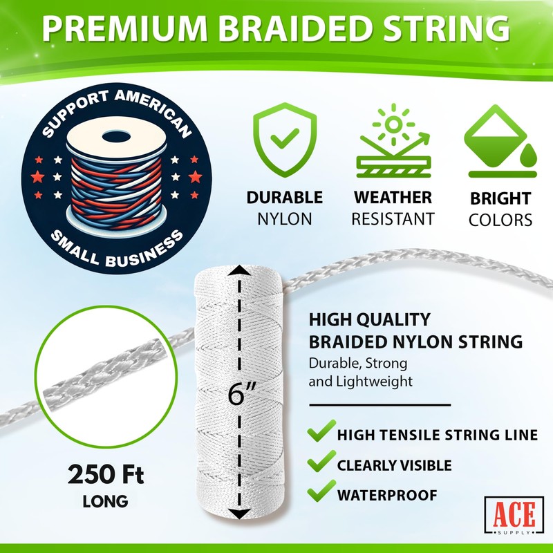 Bright White Twine String - #18 Strong Nylon String -