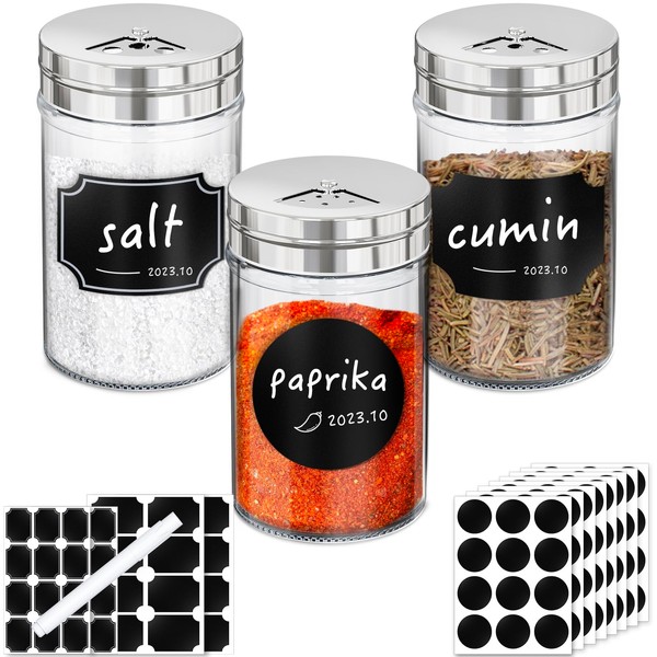 Segarty Glass Spice Jars with Label, 6 Pack 10 oz