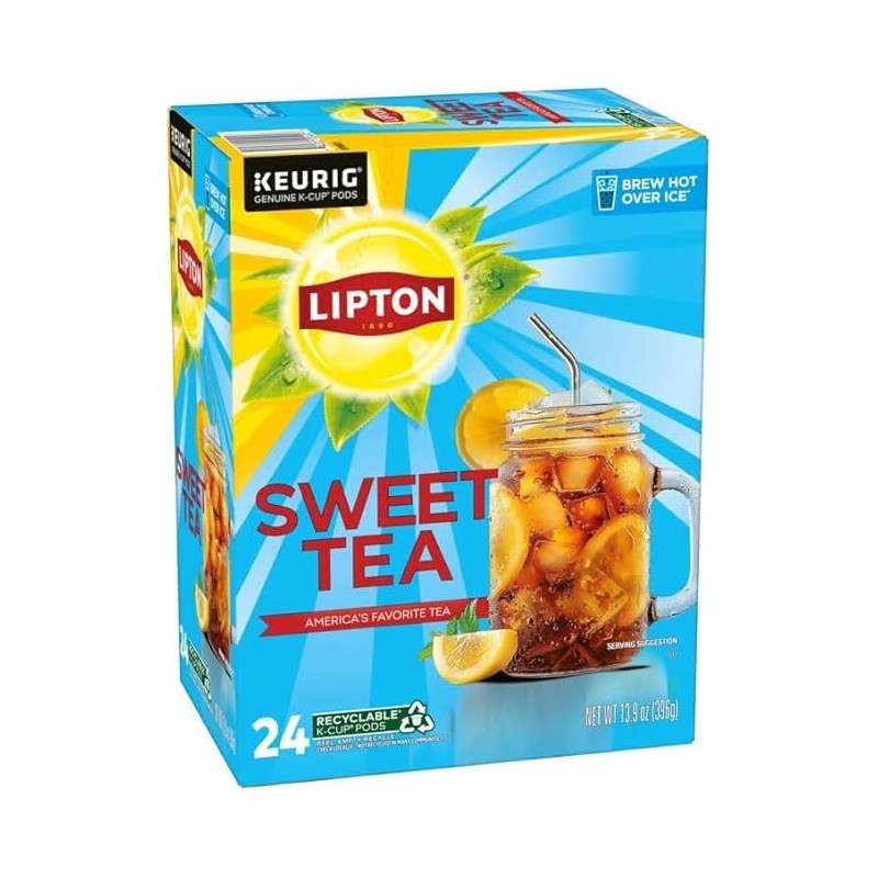 Lipton Southern Sweet Black Tea K-Cup Pods 24-Count Rainforest Alliance