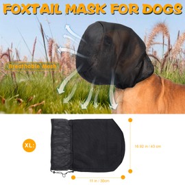 Foxtail Mask for Dogs(XL), Field Net Guard Dog Foxtail Protection Hood for Dogs Prevent Foxtails Thorns Rocks Insects, Dog Face Guard for Hiking,Outdoor Adventures