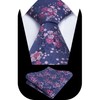 Alizeal Mens Floral Patterned Necktie with Pocket Square for Formal
