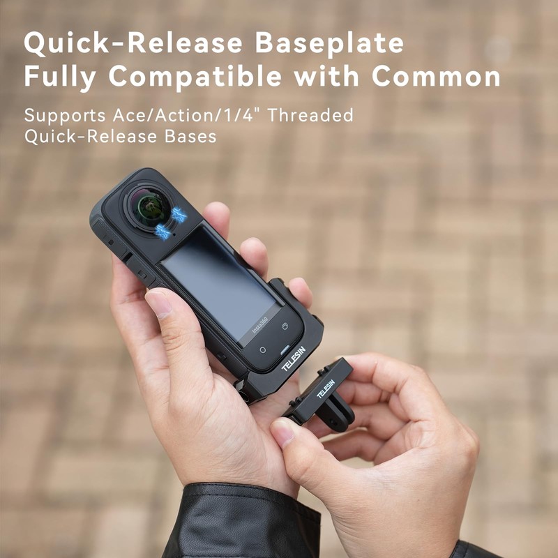 TELESIN Aluminum Alloy Mount L-Bracket for Insta 360 X4, 90°