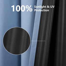YC WINRRARII Upgraded Blackout Curtains for Bedrooms, 96 Inch Curtains 2 Panel Set, Special Coating Shield from The Sun, Insulates Against Heat. Spring/Summer Thin Curtains, 52x96in-Stone Blue.