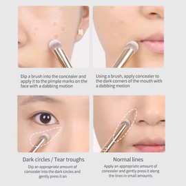 Concealer Brush, Cosmetic brushes, Under Eye Mini Angled Kabuki Nose Contour Brush