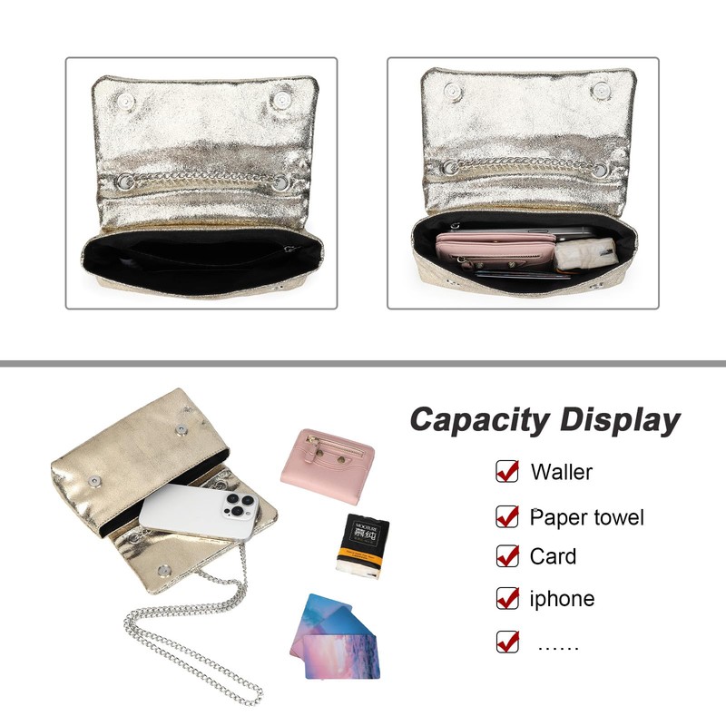 VNFIOEI Small Clutch Bag with Chain, Fashionable Shoulder Bag, Elegant