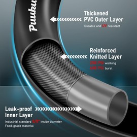 Short Garden Hose 10ft x 5/8", NON-EXPANDABLE Heavy Duty Premium Flexible Water Hose, No Kink, Leakproof, Lightweight Hybrid Hose with Male to Female Fittings for Household、Backyard