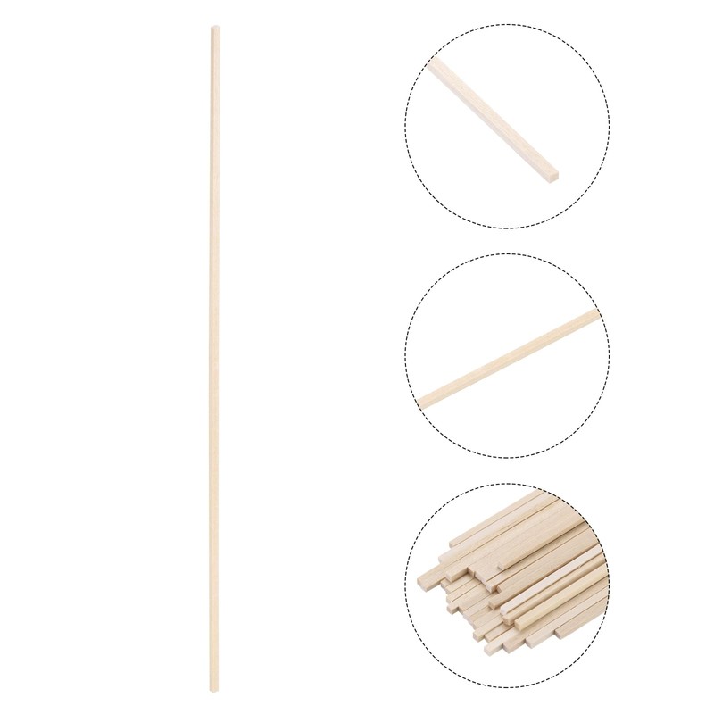 sourcing map 100pcs Wood Sticks, 1/8"x 1/8" x 12" Rectangle