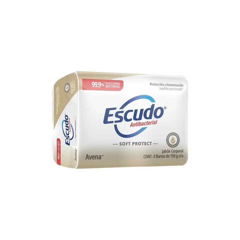 Jabones en Barra Escudo Soft Protect Avena 150gr 4 Piezas
