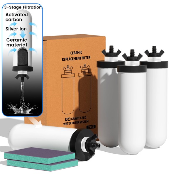 Joypur 8.46-Inch 3-stage filtration Ceramic Purification Elements NSF/ANSI 42&372 Certified,Replacement