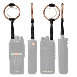 HYS SMA-M Walkie Talkie Ring Antenna, 144/430 MHz, VHF/UHF, Dual Band Aerial Compatible with Baofeng UV-3R YAESU VX-3R TYT MD-380 Wouxun KG-UV6D Two Way Radio …
