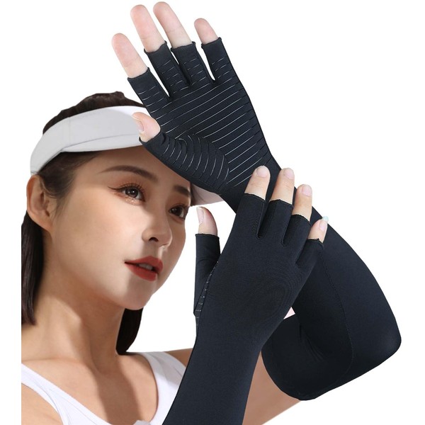 Copper Long Arthritis Gloves - Copper Infused Extra Long Fit