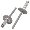 SKIR'CO Pack of 100 Large Flange Aluminium Blind Rivets 4.8