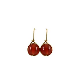 Earrings Noble - Carnelian Gemstone - Gold-Plated