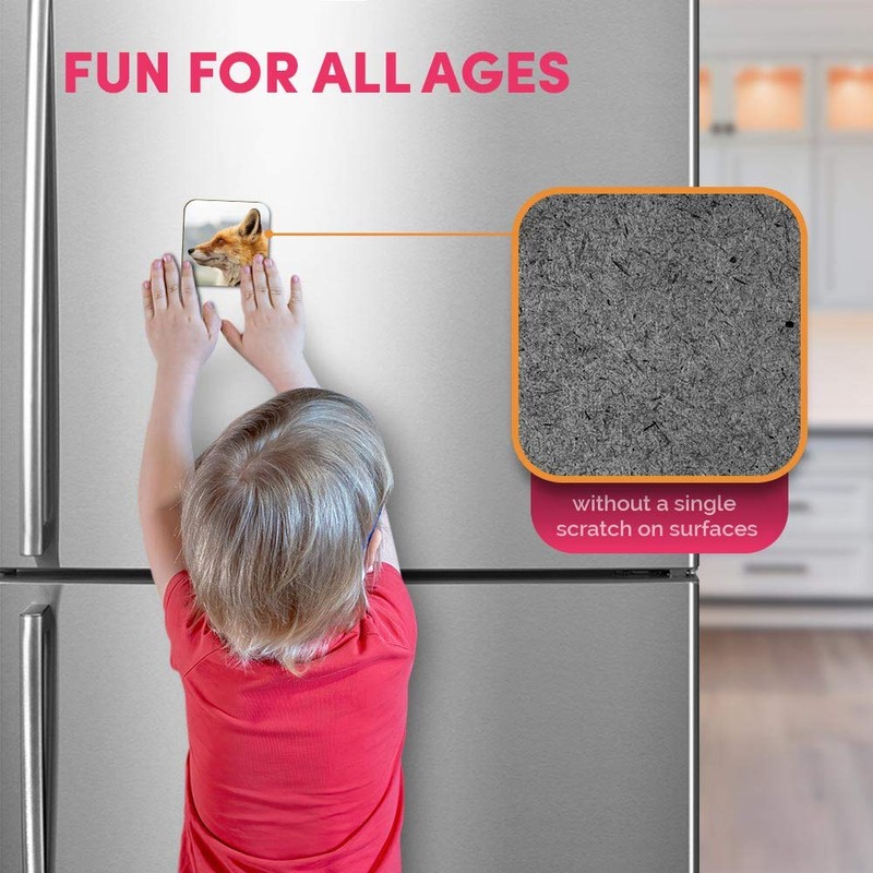 1 x Square MDF Fridge Magnet - Red Wildfox Nature