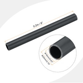 QUARKZMAN PVC Pipe Round Hard 16mm ID 20mm OD 20cm/8" Length Dark Grey High Impact Resistance Water Pipe Craft Cable Sleeve