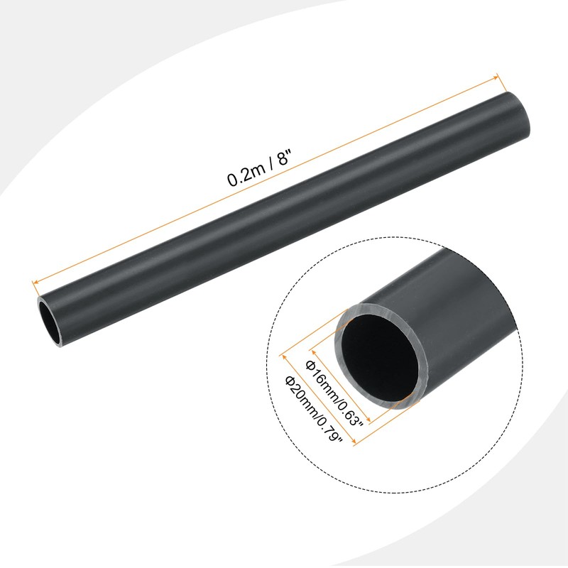 QUARKZMAN PVC Pipe Round Hard 16mm ID 20mm OD 20cm/8"