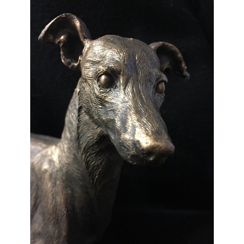 Greyhound Dog Statue Ornament Figurine Cold Cast Bronze.