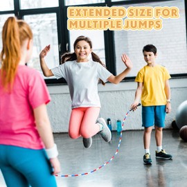 Zubebe 3 Pcs 16-foot Double Dutch Jump Ropes Segmented Skipping Colorful Beaded Ropes for Kids Adults Fitness Physical Education Gym Class School Sports Outdoor Activities, Red White and Blue