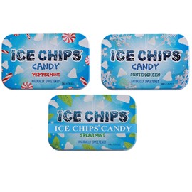 ICE CHIPS Candy 3 Pack Assortment (Peppermint, Wintergreen, Spearmint) Includes BAND as Shown