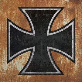 ProSticker.com  ProSticker 761 5" Rat Rod Iron Cross Decal Sticker Distressed Parts Gasser