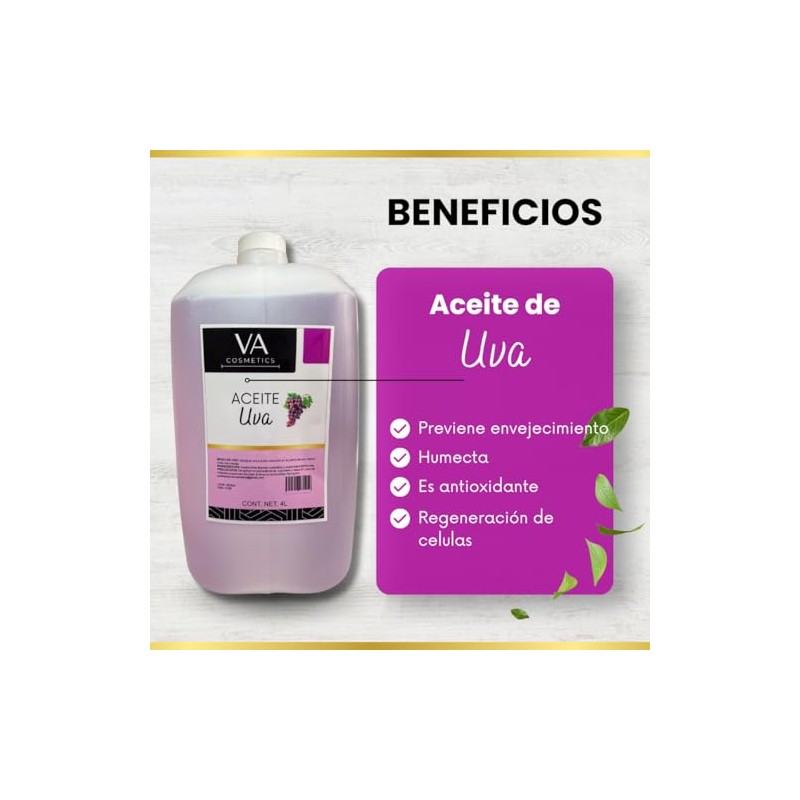 Aceite Masajes Uva Corporal Spa Profesional 4 Litros VA