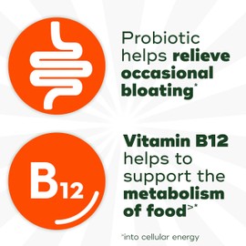 Align Probiotic, Bloating Relief + Food Digestion, Probiotics for Women and Men, Probiotic Helps Soothe Occasional Bloating*, With Vitamin B12 to Help Break Down Food into Cellular Energy*,60 Gummies