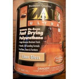 Zar Ultra 328 Interior Oil Based Fast Drying Polyurethane Clear Gloss Quart