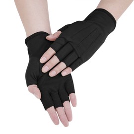 ITODA Men's Gloves, Spring and Summer, UV Protection, Short, Cycling Gloves, Cotton, Breathable, Thin, Driving Gloves, UV Protection, Bicycle, Anti-Slip, Sunscreen, Cool, Fingerless Gloves, Stylish,