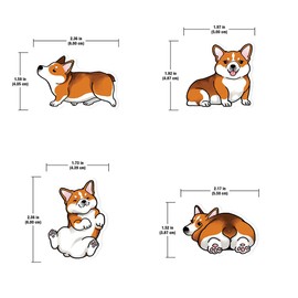 WIRESTER Set of 4 Fresh Scented Car Air Freshener Vent Clip, Decorative Accessories, Interior Decoration for Cars - Pembroke Welsh Corgi Dog Funny Playful Postures