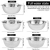 5Pcs Mixing Bowls Stainless Steel 5 Sizes Baking Bowls Mixing