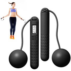 Cordless Jump Rope With Counter Wireless Skipping Rope Adult Fitness Exercise Weighted Digital Jump Rope for Women Men and Kids