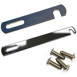 98mm Divan Bed Base Connecting Link Bars Silver Nickle Plated Linking Bar & Bolt (2 Sets (Pack of 4)