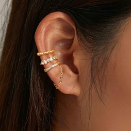 Dochais Ear Cuff Earrings for Women Non Piercing 14K Gold Plated Ear Cuff for Non Pierced Ears Clip on Cartilage Earring Dainty Fake Earrings G1