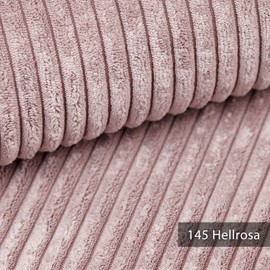 novely® Porto Upholstery Fabric in Wide Corduroy Look Ultra Soft Furniture Fabric Easy Care Sold by the Metre 1 Running Metre Colour: 145 Light Pink