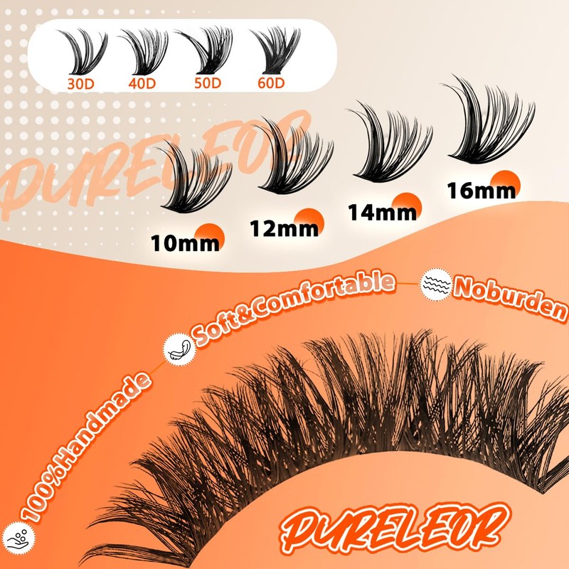 Cluster Lashes D Curl 640pcs Individual Eyelashes Natural Look 10-16