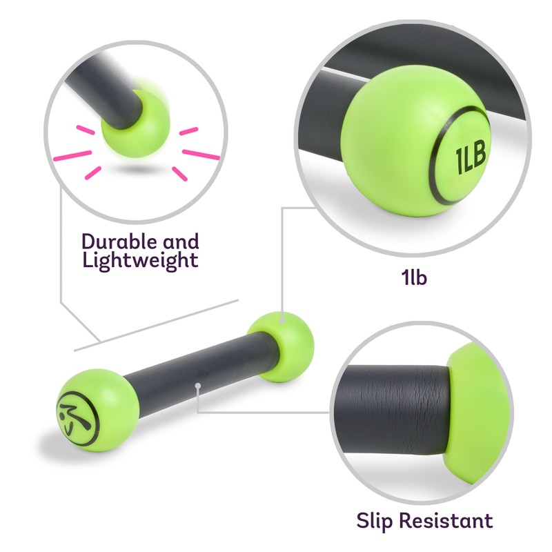 Zumba Toning Sticks 1 lb Weights Set of 2, 1