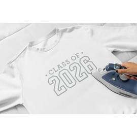 Class of 2026 Iron On Decal, Senior Class Shirt Patch, Heat Transfer, HTV Graphic TShirt Sticker, DIY Crafts, Pick Size Color, Iron-On Almost Anything in 5 Min (Black Glitter)