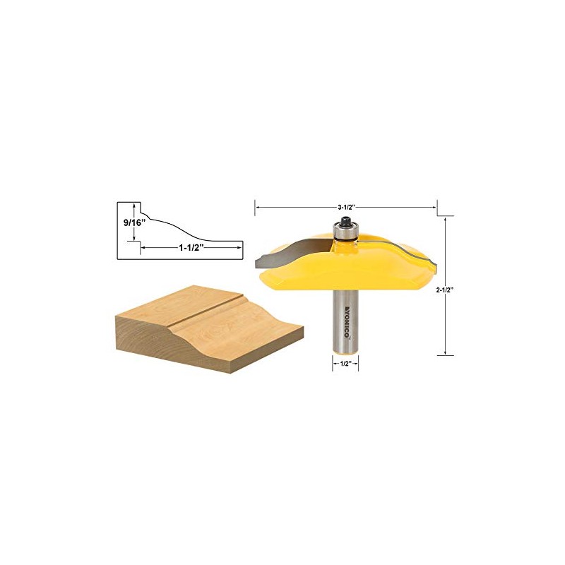 YONICO Raised Panel Cabinet Door Router Bits 3-1/2-Inch Diameter Ogee