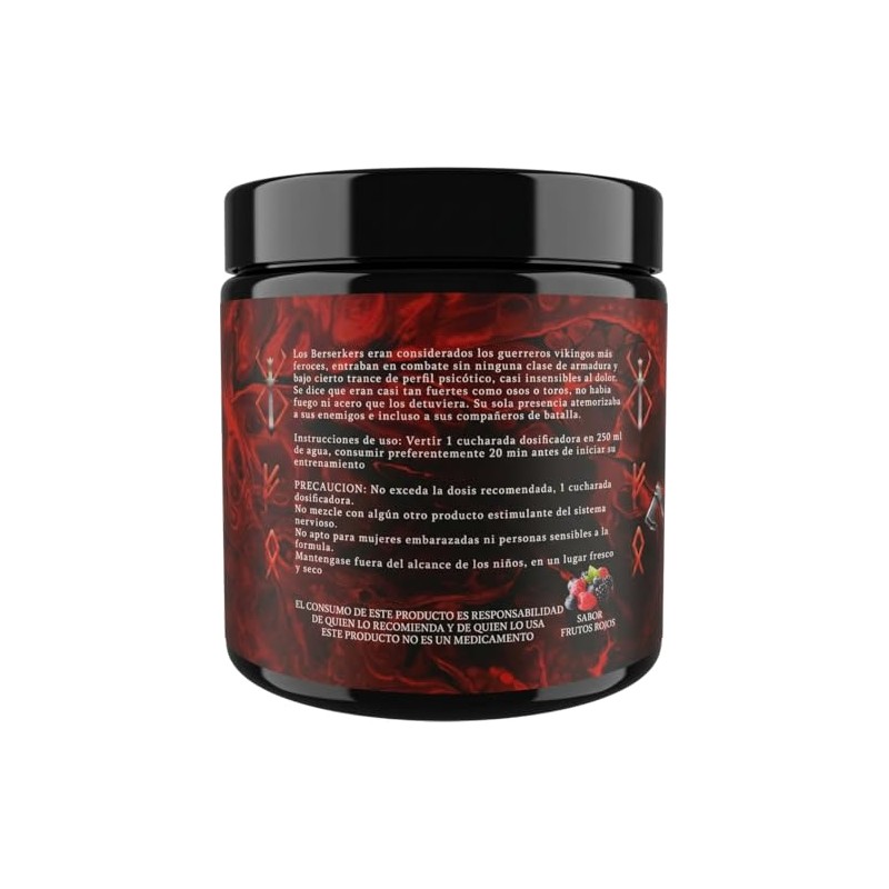 BERSERKER Pre Entreno Extreme | 34 Servicios | Con Citrulina,