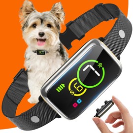 Bark Collar, Dog Bark Collar for Small Medium Mini Dogs, Safe No Shock Barking Collar, Automatic Anti Barking Collar with 4 Adjustable Modes Beep Vibration & 7 Sensitivities IP67 Waterproof Silver119