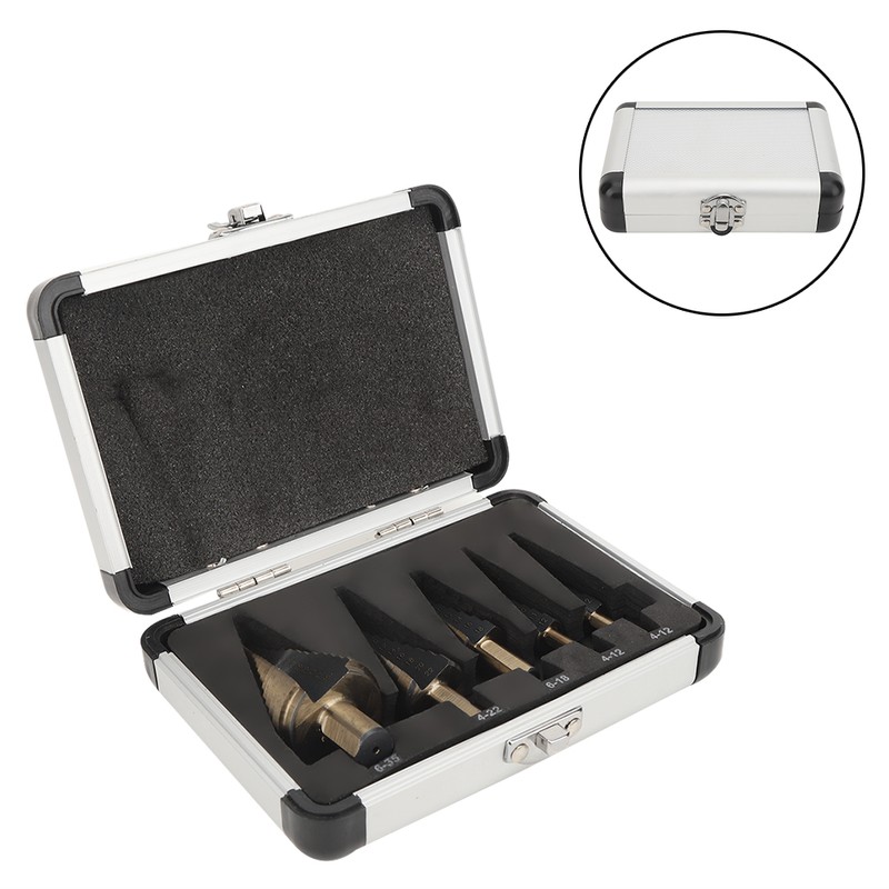5PCS HSS4241 Step Cone Drill Bit Metric Hole Cutter Bit