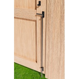 36" Heavy Duty Cane Bolt Gate Drop Rod Extra Thick Hardware Ground Latch for Wood PVC Vinyl Metal Fences Gates, Double Doors, Sliver Solid Steel