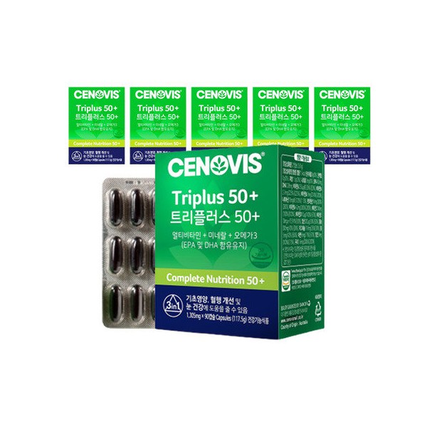 Cenovis Tree Plus 50+ 90 capsules 6 boxes multivitamin basic nutrition blood circulation improvement Triplus / 세노비스 트리 플러스 50+ 90캡슐 6박스 멀티비타민 기초영양 혈행개선 Triplus
