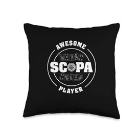 Italian Broom Card Game Awesome Player for Italian Card Game Scopa Party Lover Throw Pillow, 16x16, Multicolor