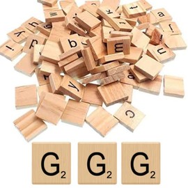 Glamified Pack of 50 - G Scrabble Tiles - Same Letters Bags -WOODEN SCRABBLE TILES BLACK LETTERS NUMBERS FOR CRAFTS WOOD ALPHABETS (Letter G, Pack of 50 Tiles)