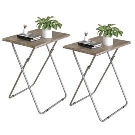 Garden 4 you TV Tray Table TV Dinner Tray with Sturdy MDF Set of 2,Eating Trays for Living Room with No Assembly Required,Small Folding Side Table 15 x 18.9 x 26in (3D,2PCS)