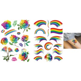 2 Sheets Temporary Rainbow Tattoo Festival Tattoo Fake Tattoo LC025 029