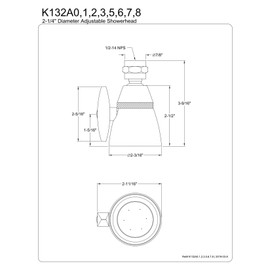 Kingston Brass K132A1 Designer Trimscape Showerscape 2-1/4-Inch Shower Head, Polished Chrome