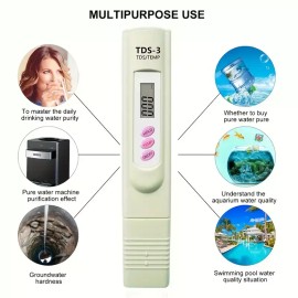 Unbranded Handheld Water Quality Hardness Purity Digital LCD Meter 0-9990 PPM TDS TDS-3 - 1Pack